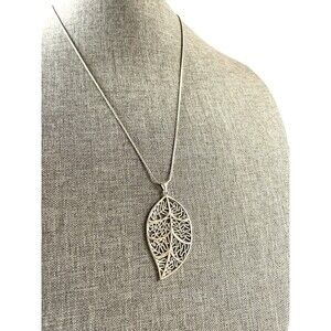 Sterling Silver Leaf Pendant With Chain